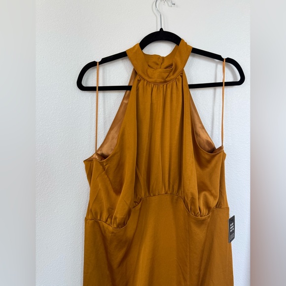 Express Golden Elegant Halter Dress - Picture 2 of 6